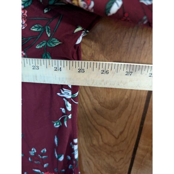 Othyroce Shirt Top 4X XXXX Maroon Pink White Floral Flowers Blouse Tunic Stretch - Picture 5 of 6
